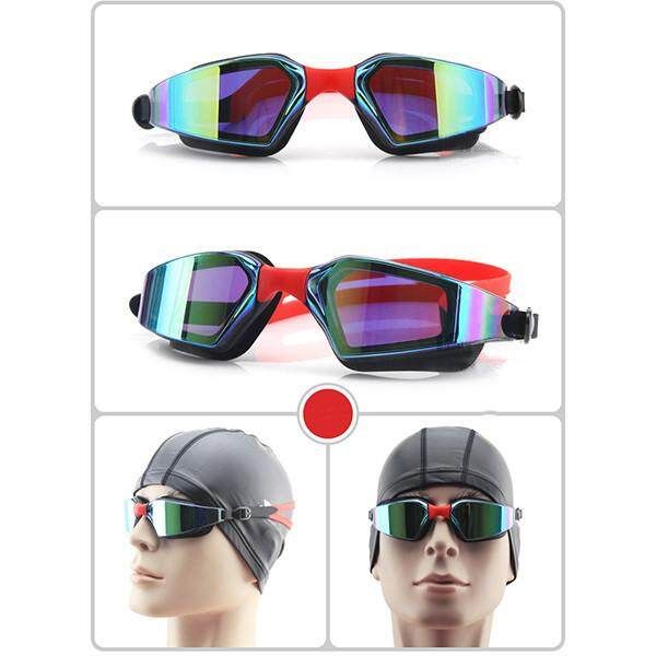 D805 FEIUPE Anti-fog Anti-uv Swim Sportswear Swimming Glasses Women Men Adult Swimwear Waterproof Eyewear Black+Red Black Red