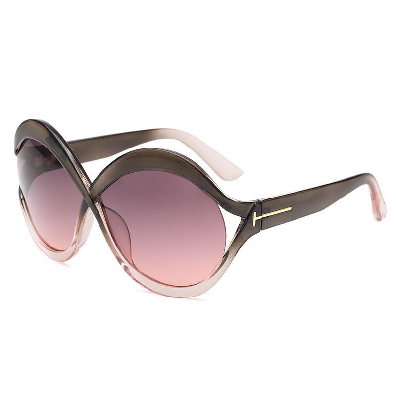 Women's Sunglasses Hollow Large Frame Sunglasses Pink