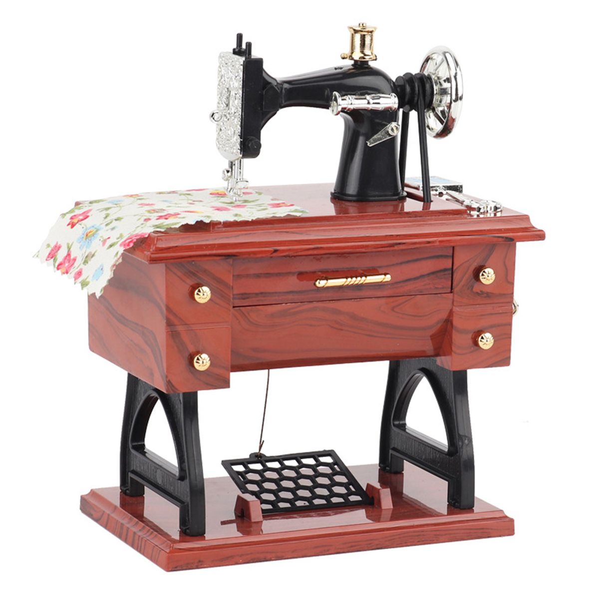 Mini Sewing Machine Music Box Retro Classical Treadle Sewing