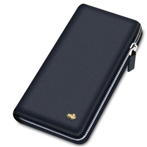 Round Zipper Multi Compartments And Card Holders - Black