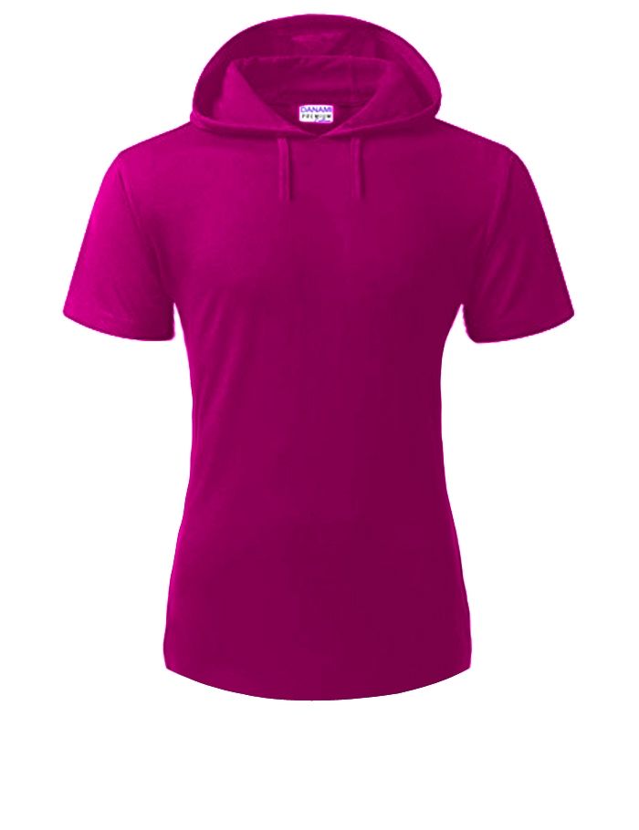 Female Short Sleeve Hooded T-shirt- Pink