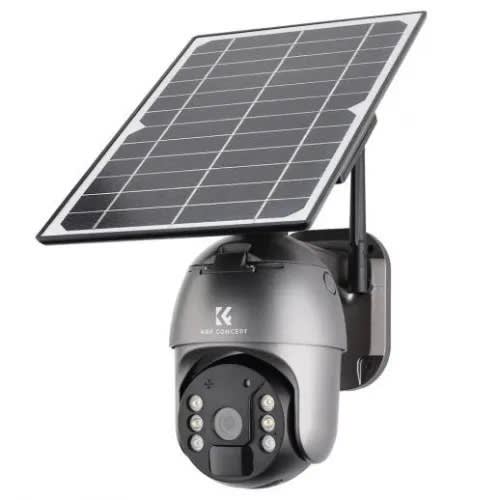 Solar P2p Pir Alarm CCTV Surveillance Camera - Black