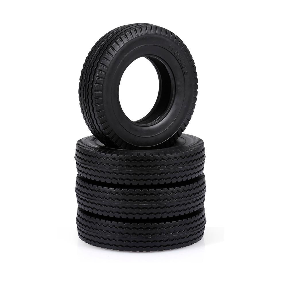 4pcs Trailer Car Rubber Tires for 1/14 Tamiya Tractor Truck RC Climber Trailer