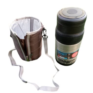 Dragon Double Walled Vacuum Stainless Steel Food Flask With Two Compartments- 1000ml