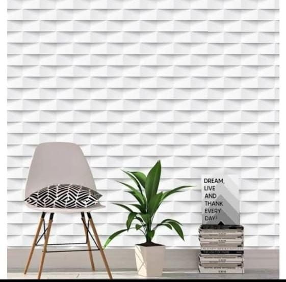 Modern Scandinavian Style White Bricks 3D Effect Wallpaper