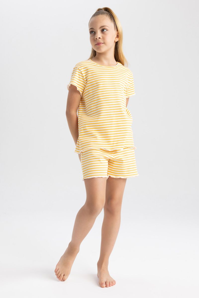 Girl Special Collection Regular Fit Short Sleeve Knitted Pyjamas - Yellow