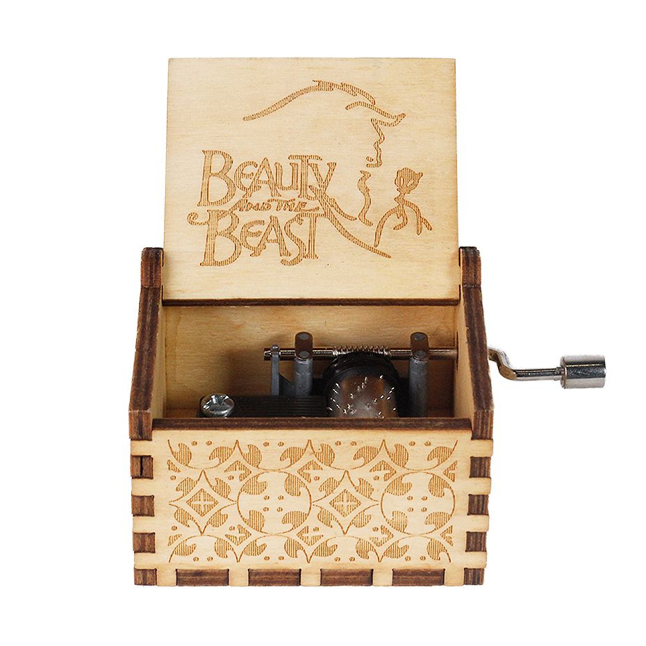 Wholesale Dragon Ball Wooden Hand Crank Music Box  Davy Jones Musik Cajas De-Beauty And Beast