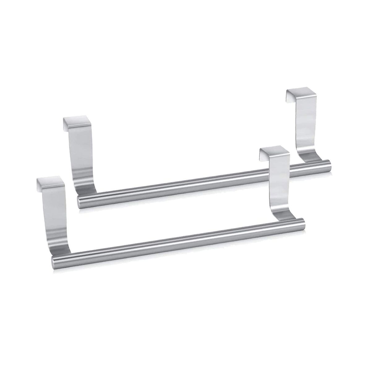 2 Pcs Stainless Steel Single Rod Towel Rack Over Cabinet