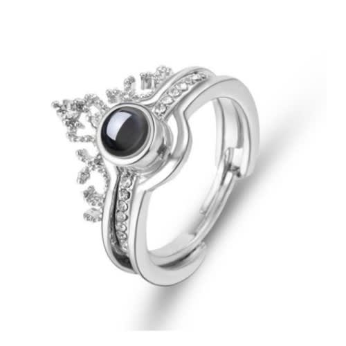 Resizable Women's Silver Wedding Engagement Ring