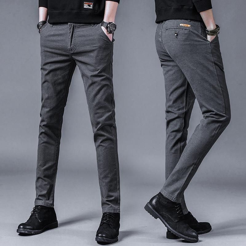 Multi-colored casual pants for men Solid color elastic adjusted trousers Brand brand clothing Spring