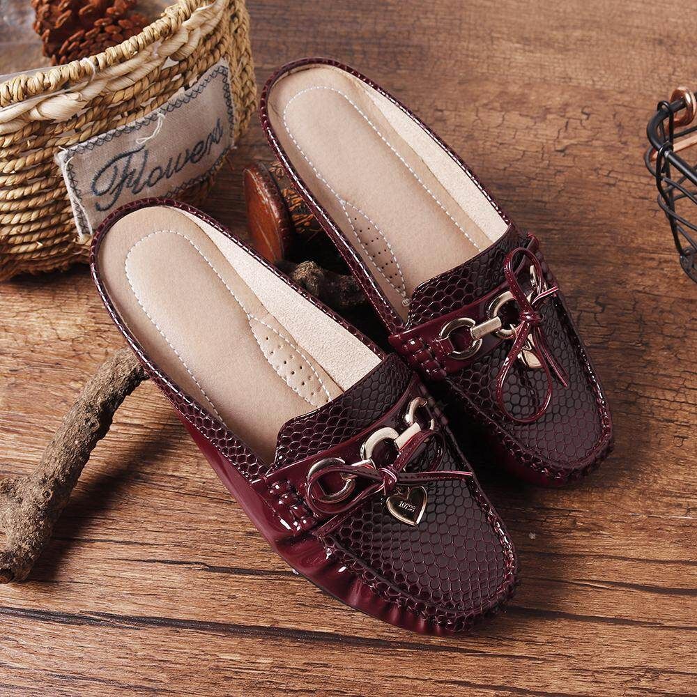 2019 Women Shoes England Peas And A Half Slippers Men's Korean Casual Shoes Wild Trend A Pedal Student Shoes Red {41}