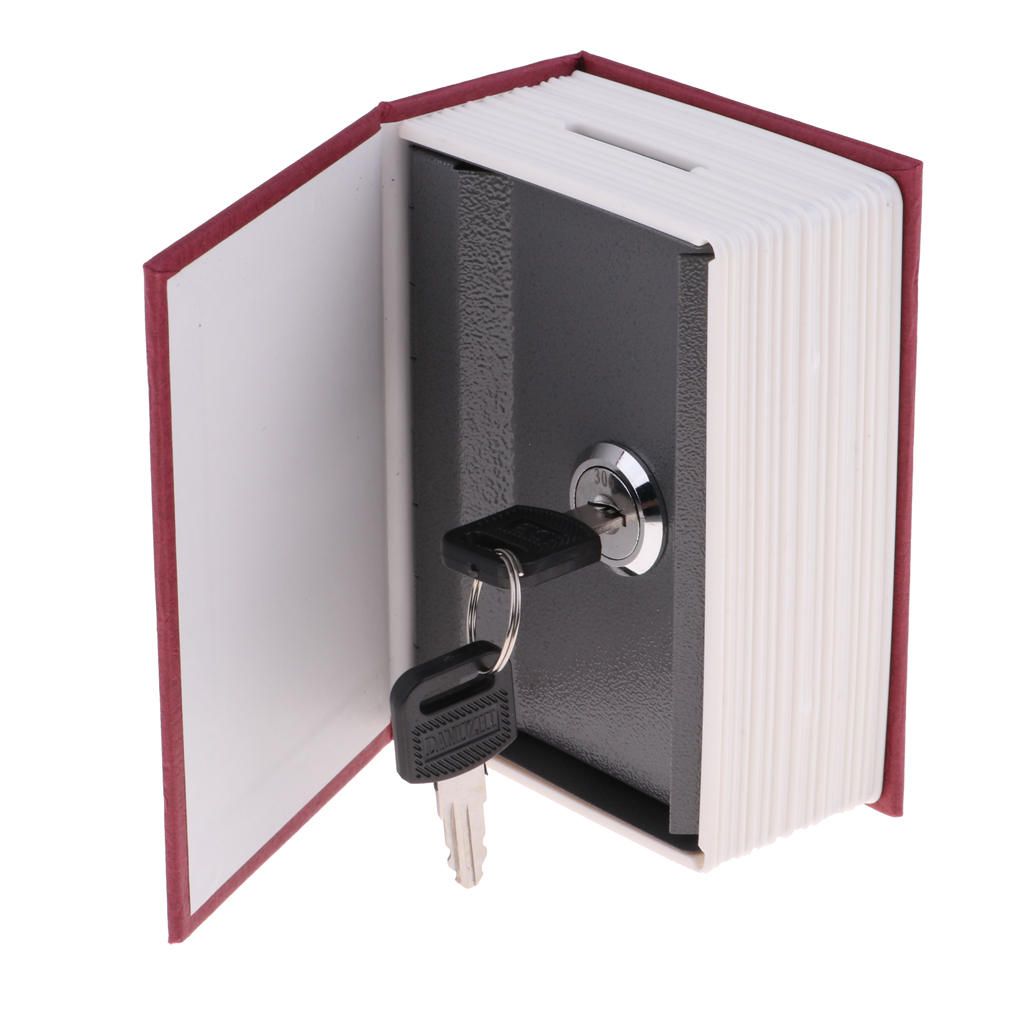 Metal Dictionary Book Safe With Key Lock Metal  453x 315x 1 Red