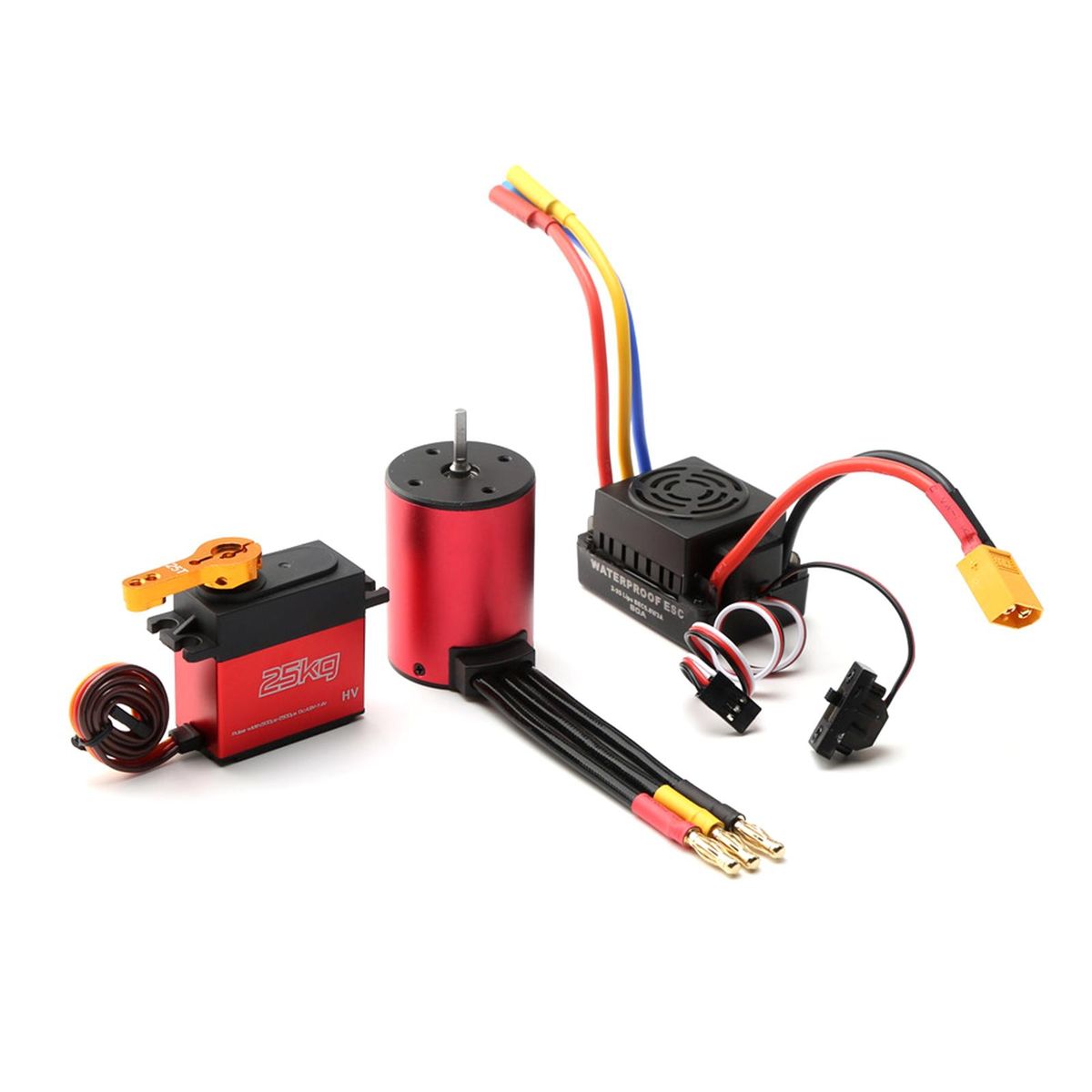 S3650 3900KV Brushless Motor 60A Brushless ESC XT60 Plug 25KG Servo Replacement for 1/8/1/10 Tamiya Car