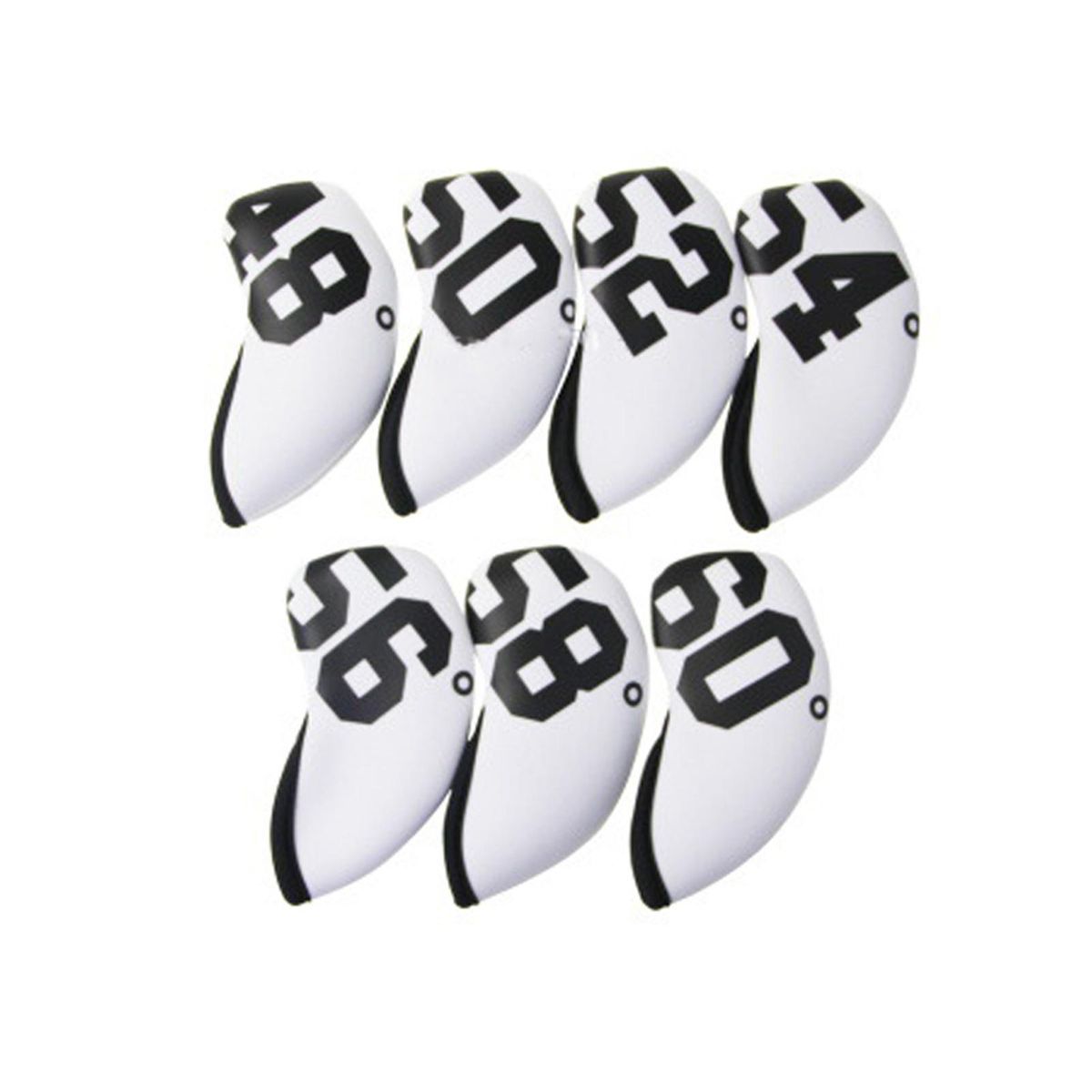 47Pcs Golf Club Head Covers Sand Wedge Golf Club Iron Headcovers with Number Printed White
