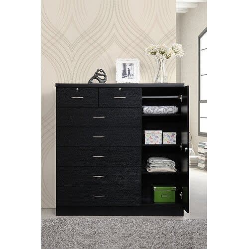 Gentlemans Chest - Black - 7 Drawer