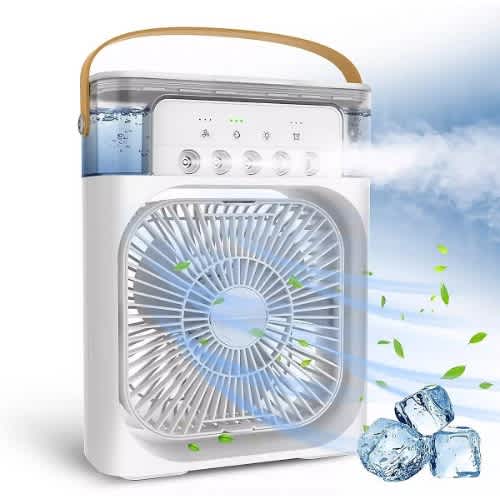 Large Humidifier Air Cooling Electric Non-rechargeable Fan - White