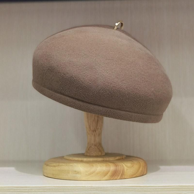 Classical Wool French Beret Winter Warm Hat for Women Girl Ladies Gold Metal Wool Felt Pillbox Hat Church Derby Fascinator Hat