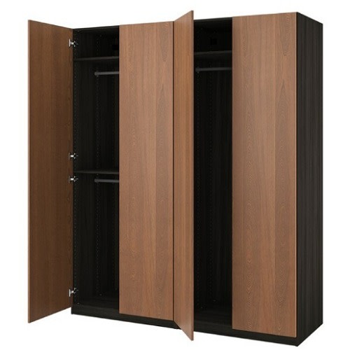 Sadia Besant Stained Ash Effect Wardrobe - Black-Brown