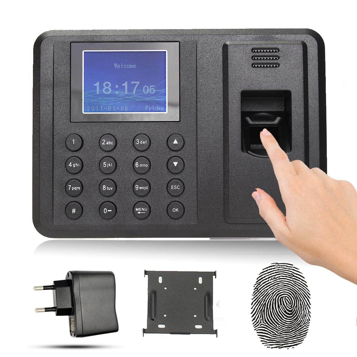220V 5V/1A USB Password Time Recorder Clock Attendance Employee US Ship
