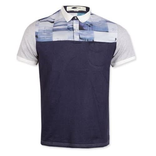 Men's Double Panel Polo Shirt - Multicolor