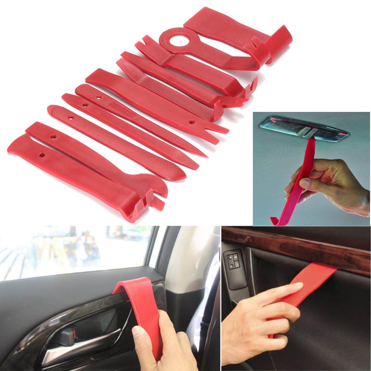 12PC CAR AUTO BODY DOOR PANEL MOULDING REMOVER TOOLS + TRIM CLIP REMOVAL PLIERS