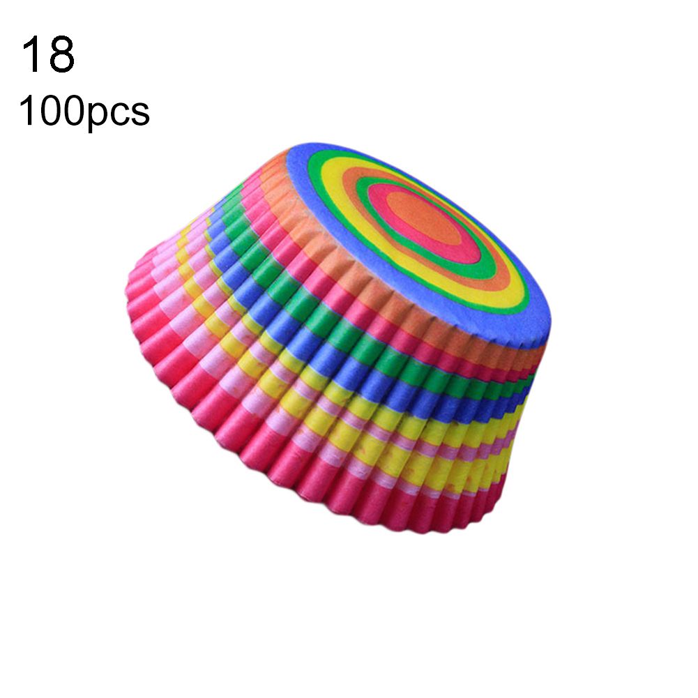 100Pcs Lovely Cupcake Cake Paper Cup Baking Chocolate-18#