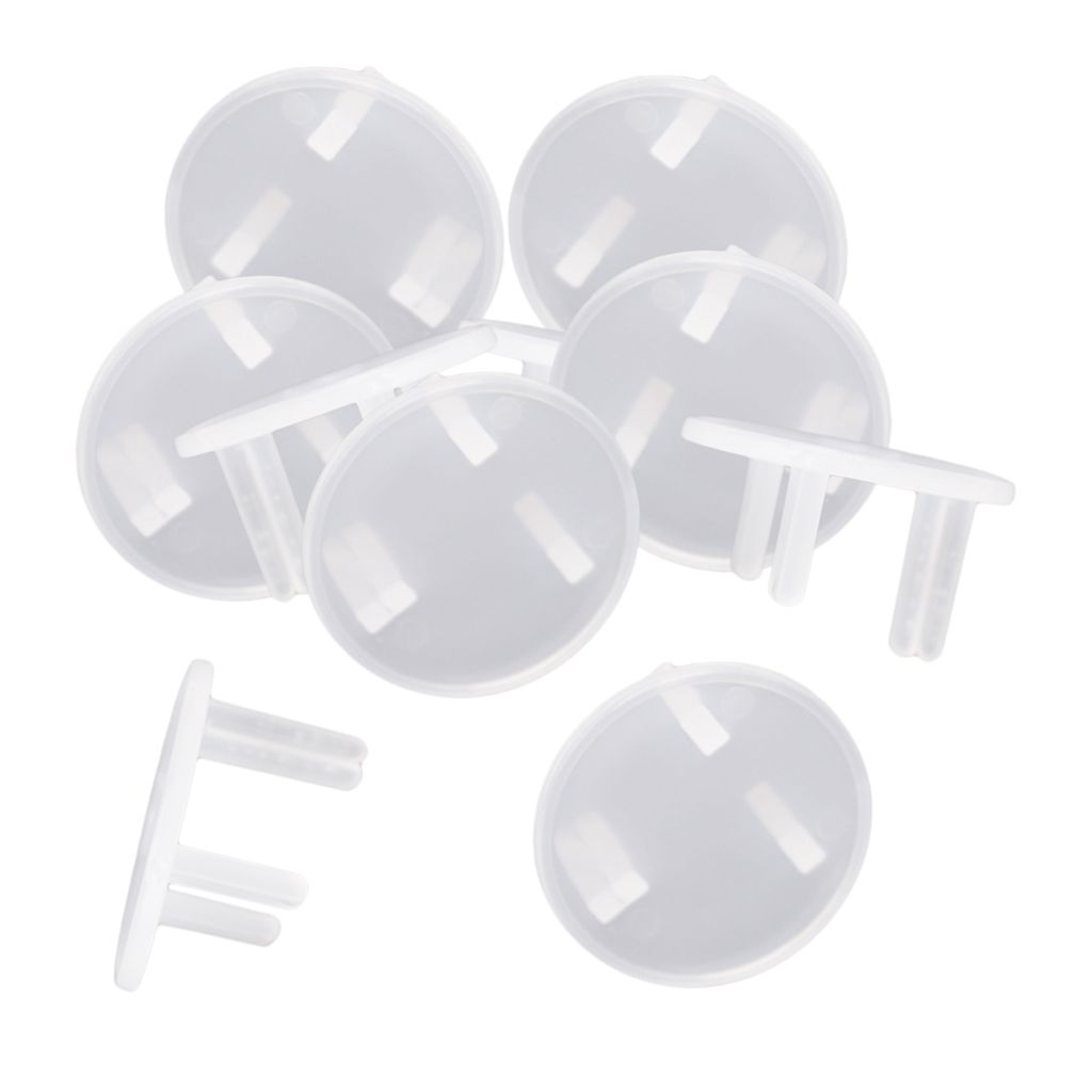 10pcs Socket Cover Baby Proof Electrical Power Outlets Plug Caps Clear