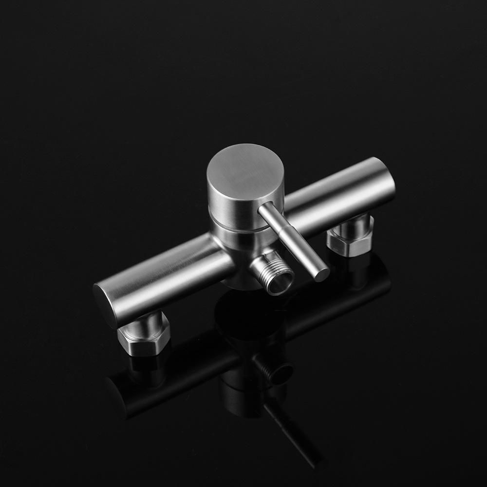 304 Stainless Steel Simple Shower Head Set Bathroom Shower down Faucet Hot and Cold Mixing Valve Lifting Bracket