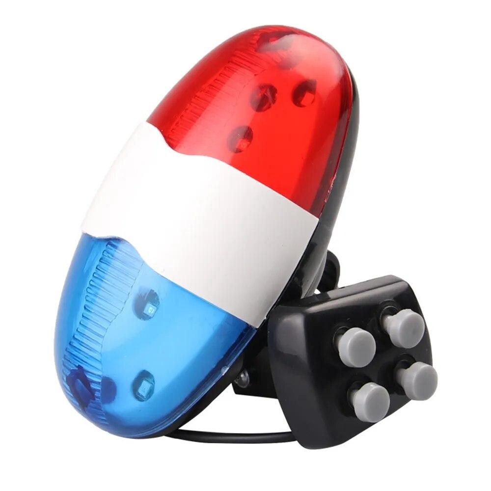 Bicycle 6 Flashing LED 4 Sound Police Siren Trumpet Horn Bell Bike Rear Light for Taillight Waterproof MTB Road Bike Accessories