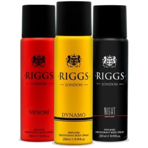 Riggs London Deodorant Body Spray -250ml X 3 Pieces