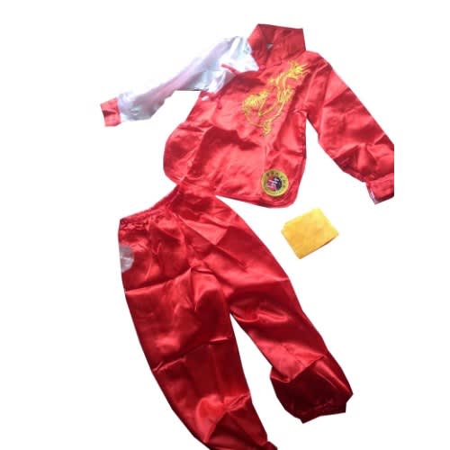Chinese Boys Costume - 3 Pieces - Red  & White