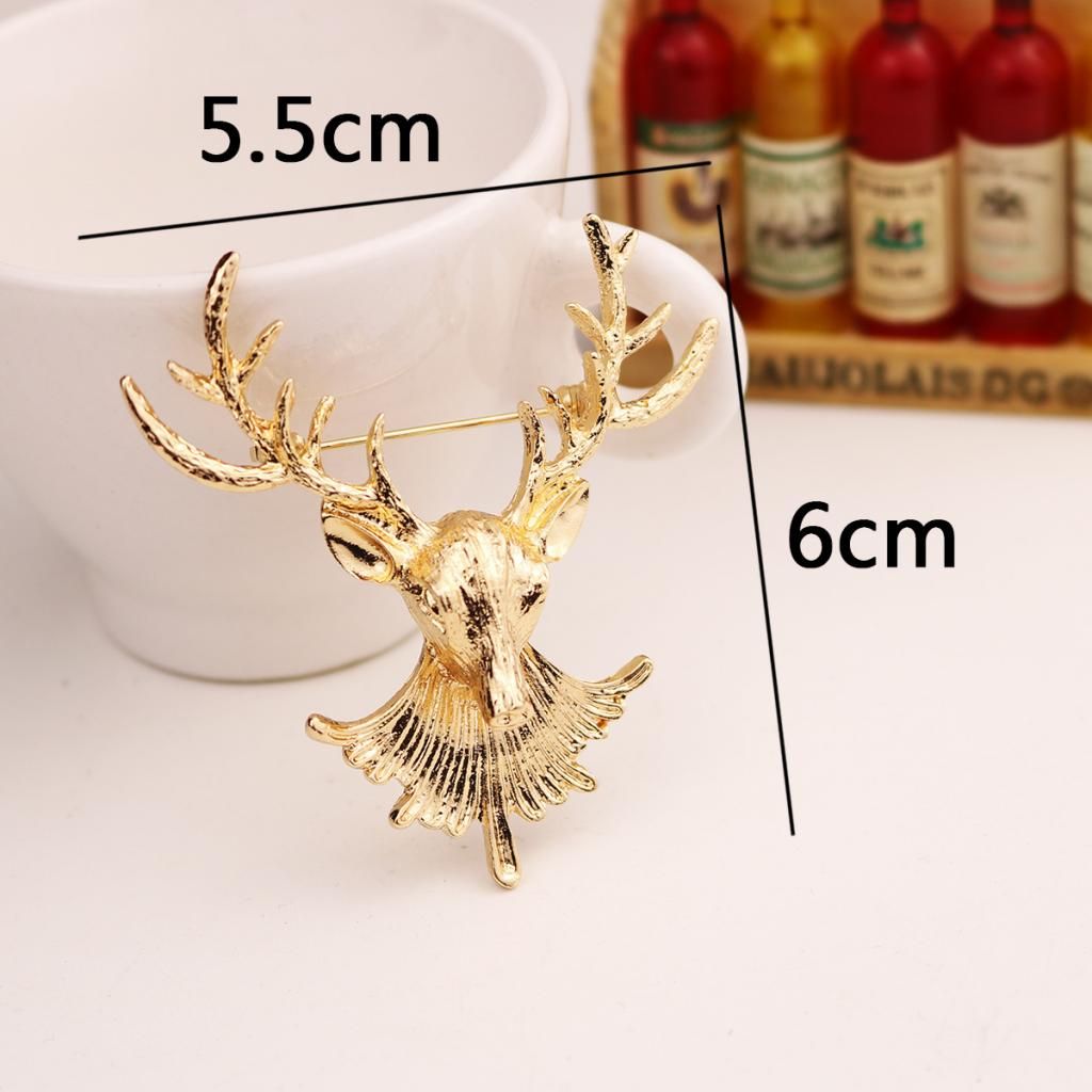 Mens Vintage Deer Head Elk Antler Stag Lapel Stick Pin Tie Hat Gold