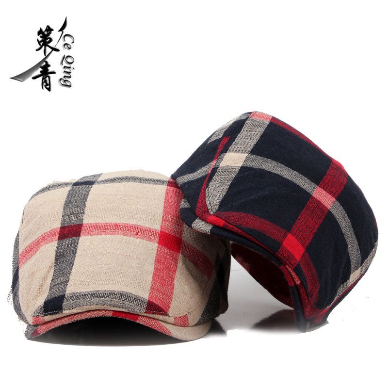 Unisex Beret Hat Men Forward Cap Black Flat Peak Hats Visor