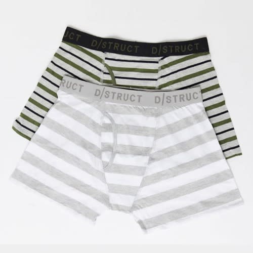 Men's 2 Pack Boxer Shorts In Grey/khaki