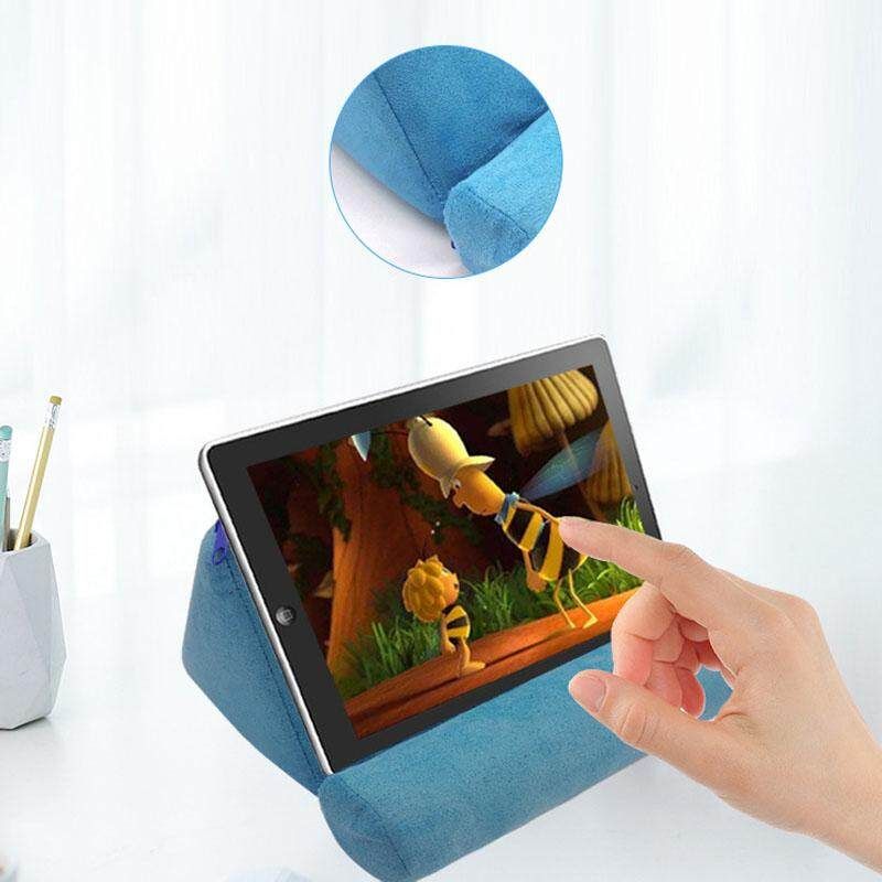 Tablet Pillow Holder Stand Foam Book Rest Reading Bed Cushion For IPad Blue