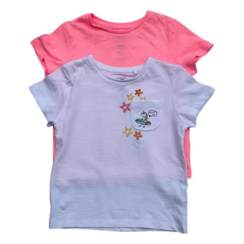 Girls Plain Colored Tees - 2pcs