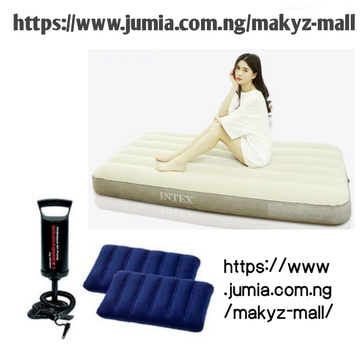 Inflatable  Air Mattress Wit Quick Pump -2 Person + 2pillows