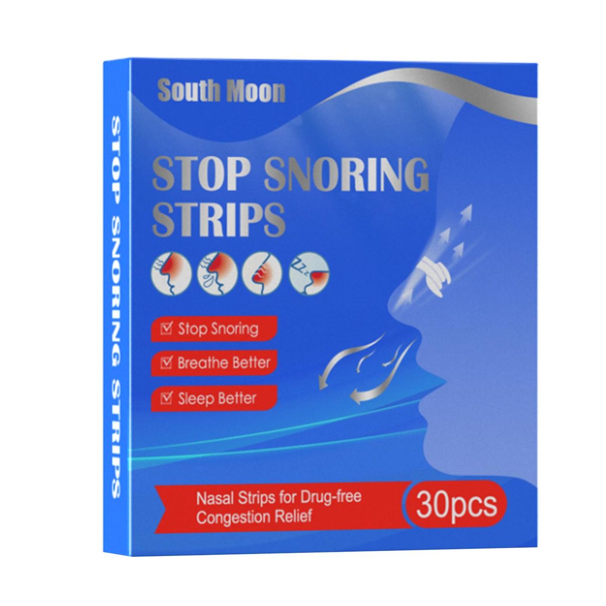30PCS Nose Nasal Strips to Reduce Snoring Anti-snoring and Relieve Nose Congestion 30 Count Portable