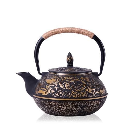 900ML Cast Iron Teapot Set Japanese Tea Pot Kettle Enamel Kung Fu Infusers Metal With Strainer Net Filter