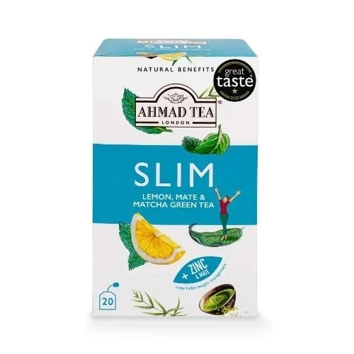 Slim Tea With Lemon - Mate & Matcha Green Tea - 20 Foil Teabags