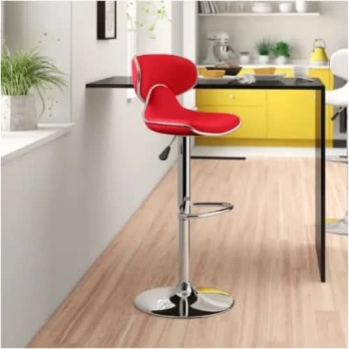 Barstool With Swivel Adjustable Height - Red - 1 pc