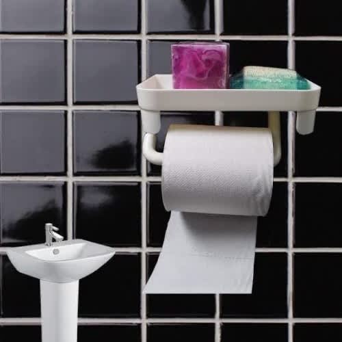 Bathroom Soap And Tissue Roll Holder With Super Suction
