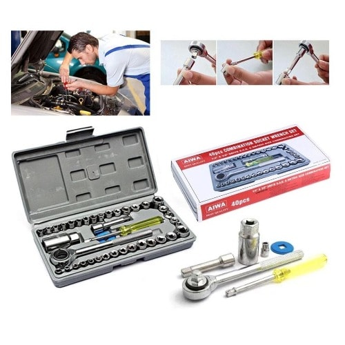 Aiwa 40Pcs Combination Socket Wrench Set With Box