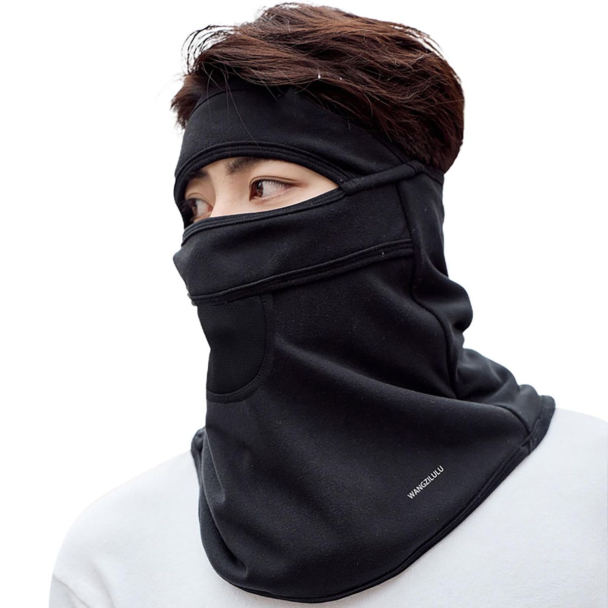 Skiing Face Cover Men Women Face Cover Scarf Hat Black
