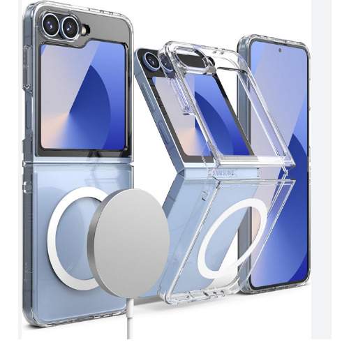 Transparent Case Compatible With Magsafe Wireless Charger For Samsung Flip 3