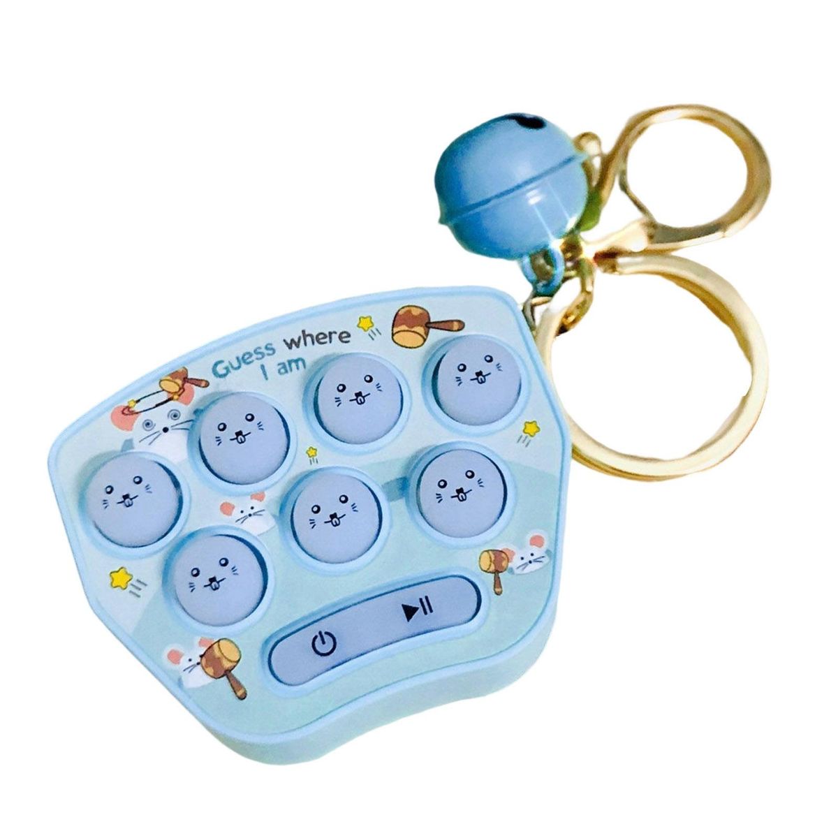 Memory Machine Whack-a-mole Keychain Blue
