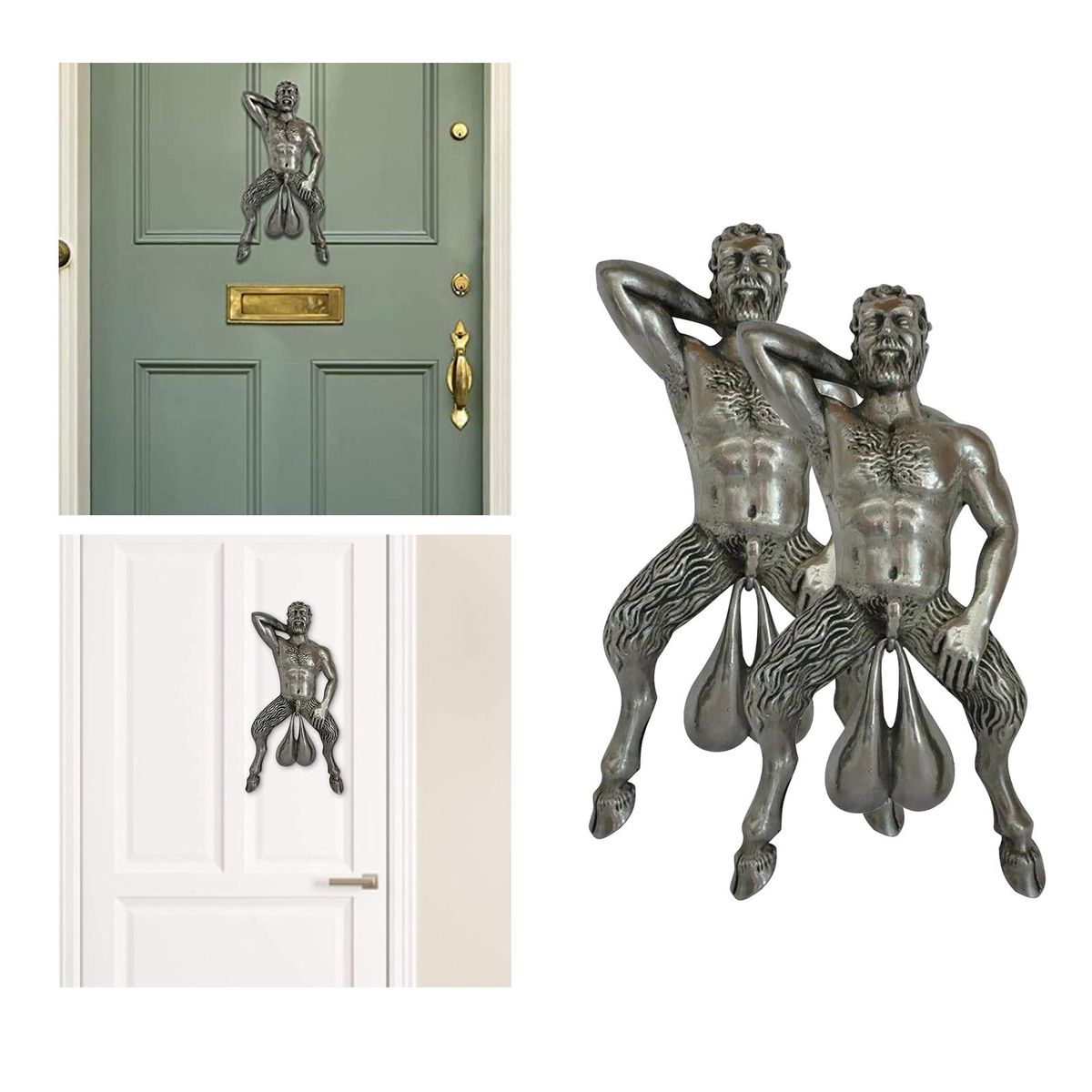 2x Door Knocker Wall Sculpture Ornament Home Decor Resin