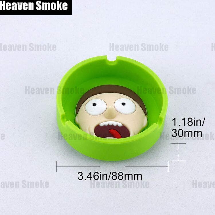 2pcs Rick And Mort Smoking S Kit W/Metal Bowl Tobacco +Silicone Ashtray Portable Anti-scalding Ash Tray Cigarette Holder