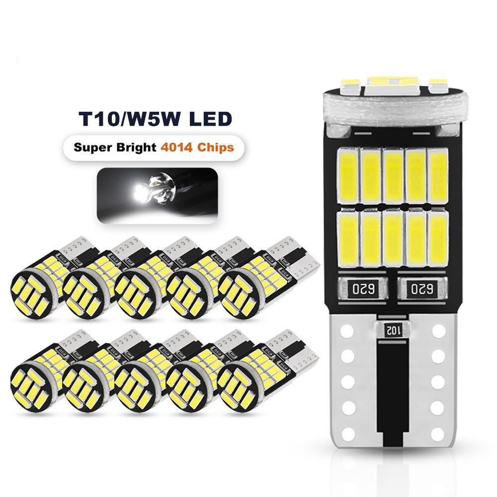 2PCS T10 W5W 194 501 Led Canbus Car Light White