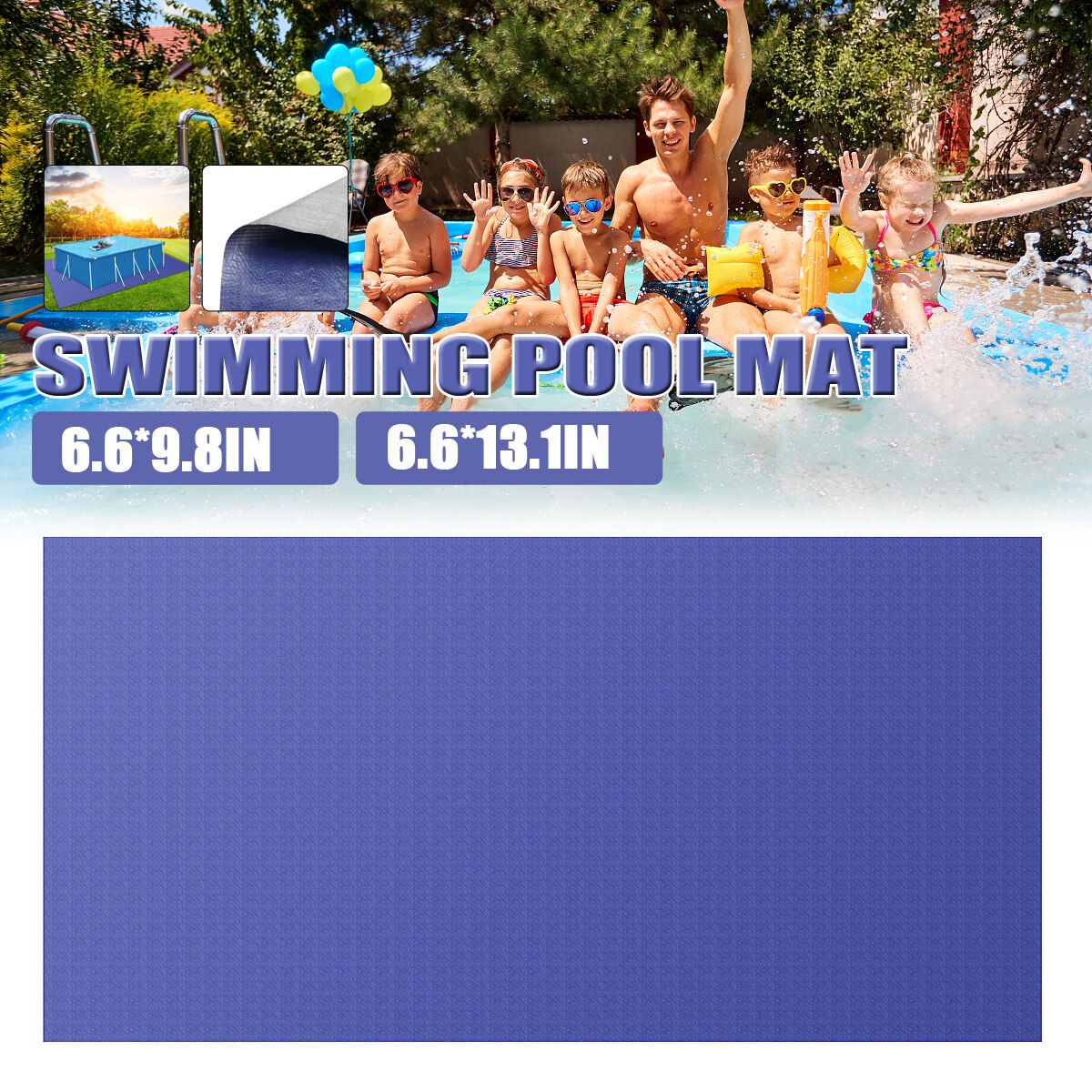 PE Fabric Swimming Pool Rectangular Mat Cover UV-resistant Waterproof Dustproof Durable Anti Dust Rainproof Ground Cloth Garden Home Outdoor,2x3M/2x4M 2Mx4M